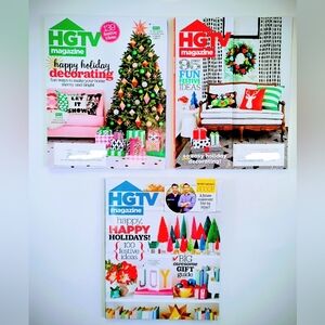 HGTV Magazine Christmas Holiday Issues December 2016, 2017, 2018 (Lot of 3)